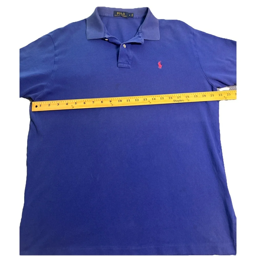 Polo Ralph Lauren Polo Shirt Mens Blue Excellent Short Sleeve Pony Logo Large
